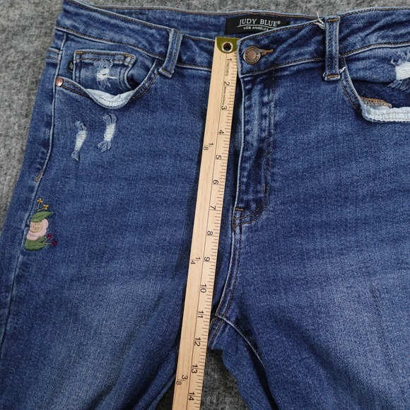 Judy‎ Blue Jeans Womens 13/31 Floral Embroidered High Rise Boyfriend JB88288 - Picture 8 of 13